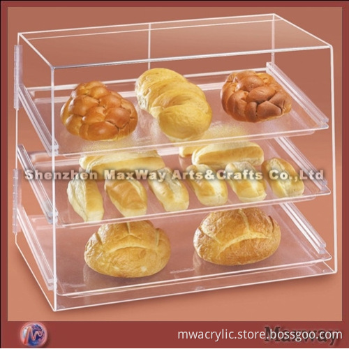 Opening Big Space 3 Layers Acrylic Bread Case